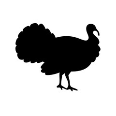 turkey animal black silhouette icon - designs for jungle animals turkey Safaris, wildlife, rainforest, vector on a white transparent.