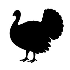 turkey animal black silhouette icon - designs for jungle animals turkey Safaris, wildlife, rainforest, vector on a white transparent.