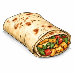 Savory Vegetarian Cauliflower Burrito Wrap with Tex-Mex Spices A Healthy and Delicious Fast Food Snack