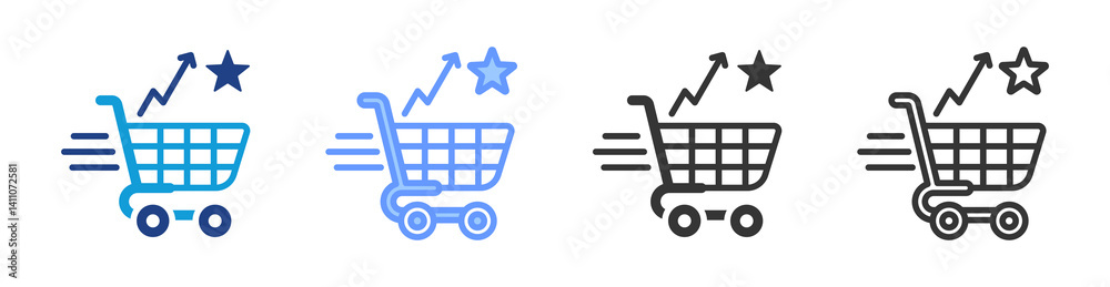 Poster Consumer Confidence icon set multiple style collection