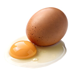 Brown Egg Yolk & White on transparent background