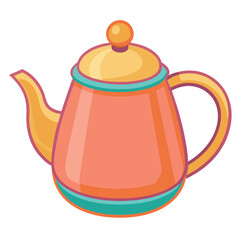 Beautiful teapot vector art illustration