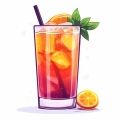 Refreshing Iced Tea Drink. Vibrant Summer Beverage with Lemon and Mint, Perfect for Picnics and Parties