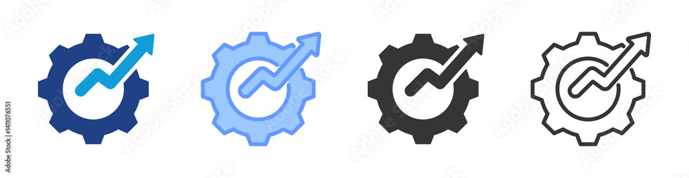 Poster Optimization icon set multiple style collection
