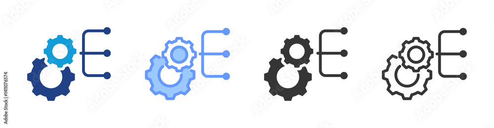 Poster Streamlining icon set multiple style collection