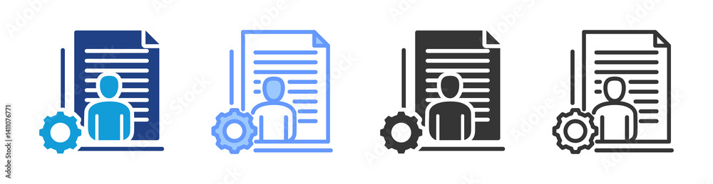 Poster Workload Distribution icon set multiple style collection