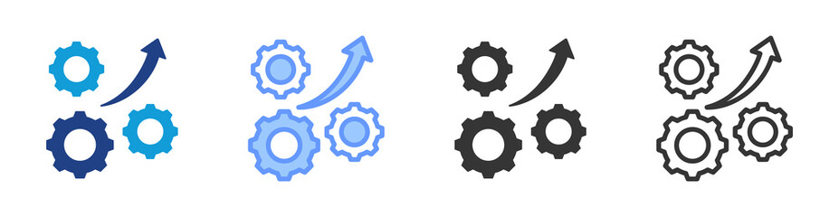 Workflow Efficiency icon set multiple style collection