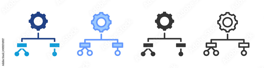 Poster Process Mapping icon set multiple style collection