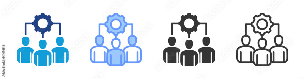 Poster Human Resource Management icon set multiple style collection