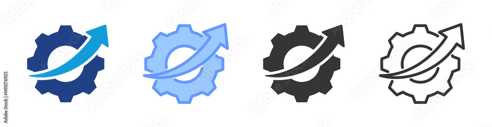 Aufkleber Operational Efficiency icon set multiple style collection