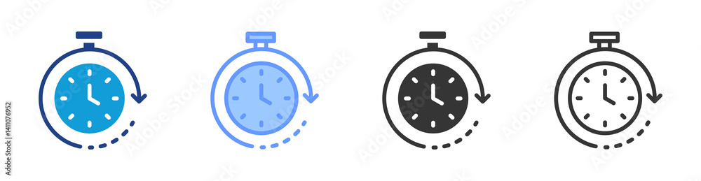 Aufkleber Cycle Time icon set multiple style collection