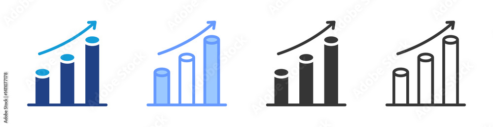 Poster Scalability icon set multiple style collection