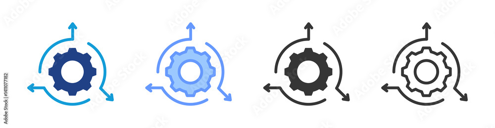 Poster Agile Methodology icon set multiple style collection