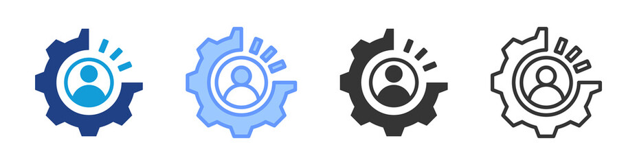 Utilization icon set multiple style collection