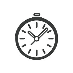 Minimalistic Gray Stopwatch Icon with Transparent Background, Timing Design
