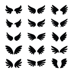 Fototapeta premium Collection of Various Wing Silhouettes
