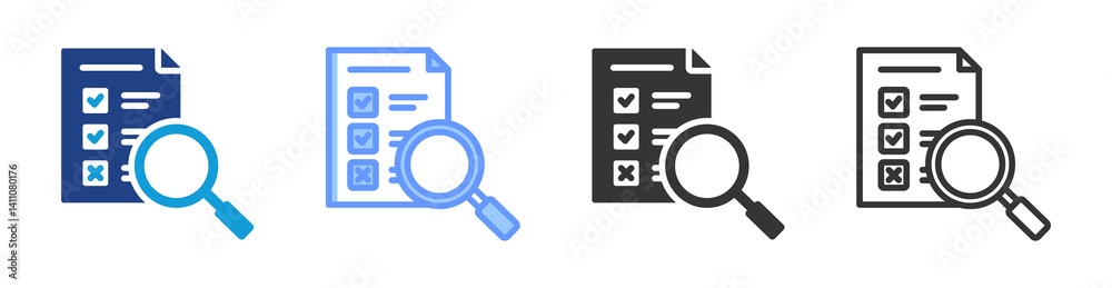Poster Assessment icon set multiple style collection