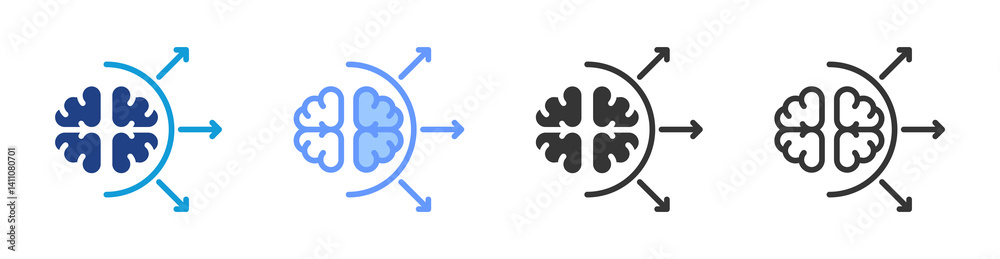 Aufkleber Adaptive Learning icon set multiple style collection