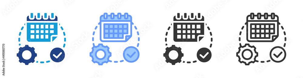 Poster Self Paced Learning icon set multiple style collection