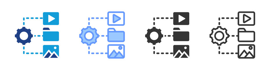 Cms icon set multiple style collection