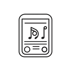 Fototapeta premium Music Player Linear Icon with Rounded Design and White Transparent Background