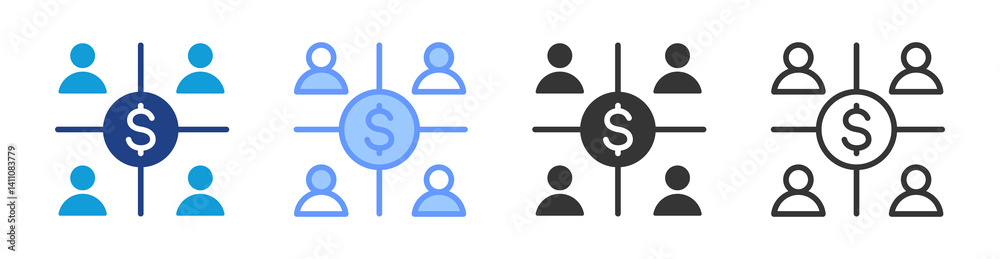Poster Customer icon set multiple style collection