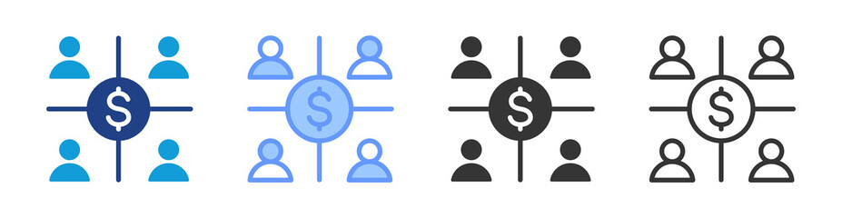 Customer icon set multiple style collection