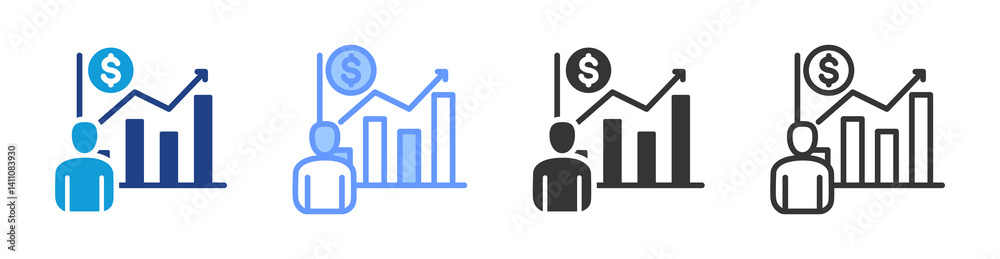 Poster Development icon set multiple style collection