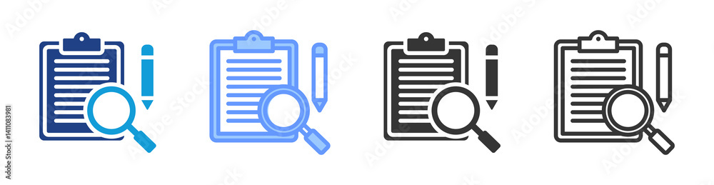 Poster Primary Research icon set multiple style collection
