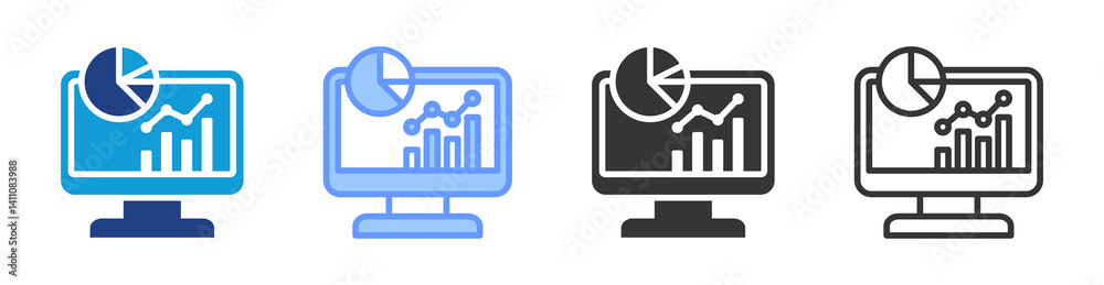 Aufkleber Metrics icon set multiple style collection