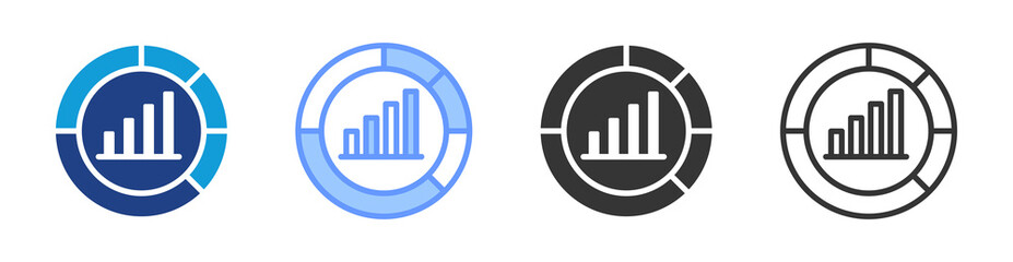 Market Size icon set multiple style collection