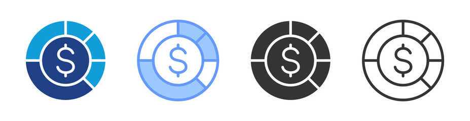 Market Share icon set multiple style collection