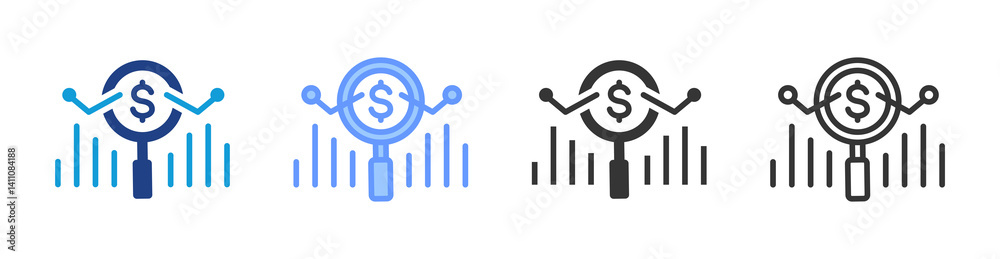 Poster Market Dynamic icon set multiple style collection