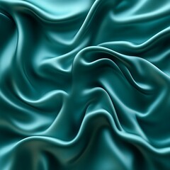 Obraz premium Teal silk fabric draped elegantly