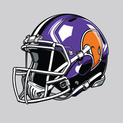 American football helmets with various patterns