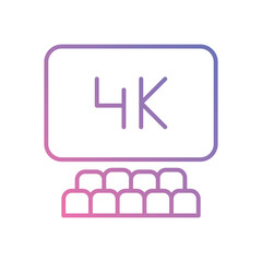 Movie 4k icon vector stock illustration