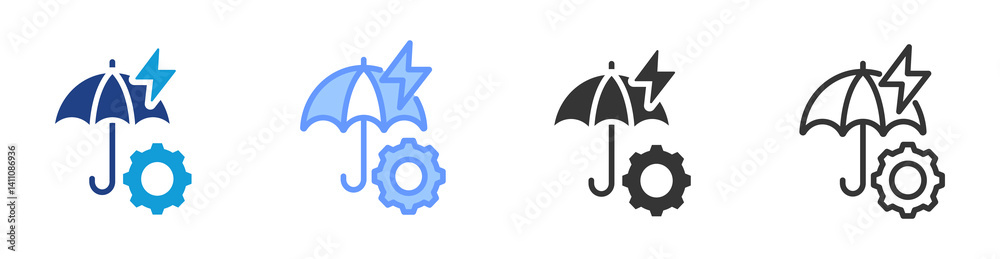 Poster Mitigation icon set multiple style collection