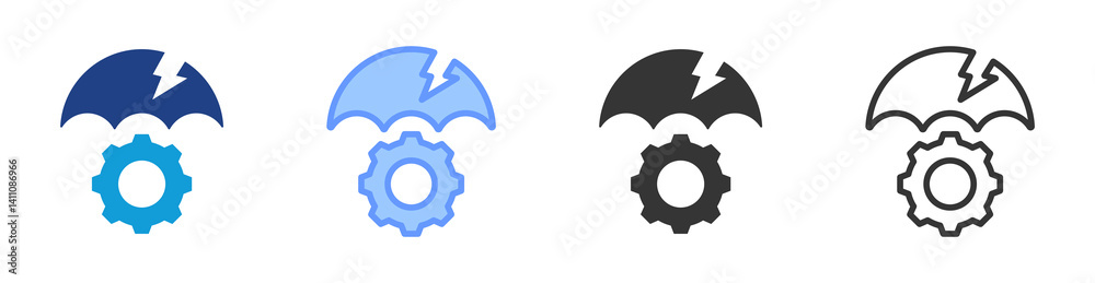 Poster Risk icon set multiple style collection