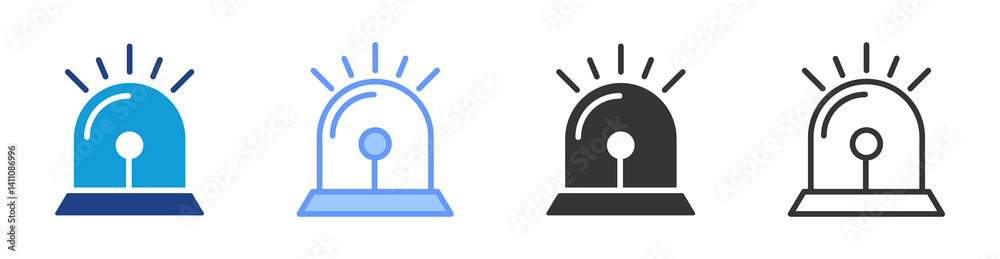 Poster emergency icon set multiple style collection
