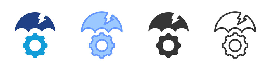 Risk icon set multiple style collection