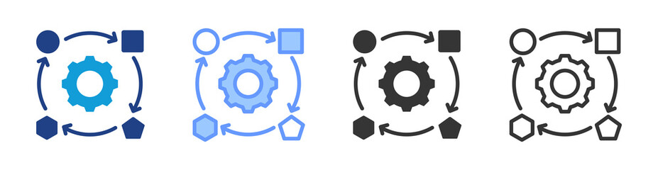 Adaptation icon set multiple style collection