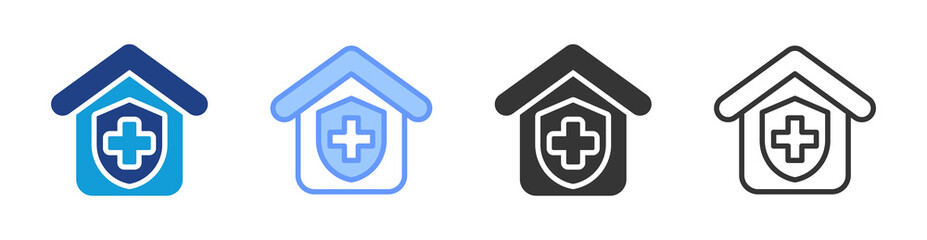 Shelter icon set multiple style collection