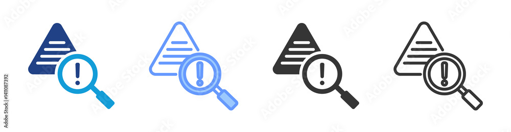 Poster Hazard Analysis icon set multiple style collection