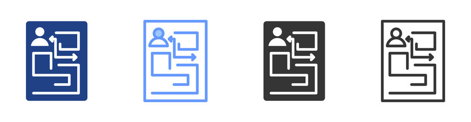 Evacuation Plan icon set multiple style collection