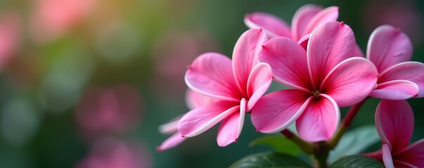 Fototapeta premium - A close-up of vibrant jasmine flowers with blurred background, botanical, bloom
