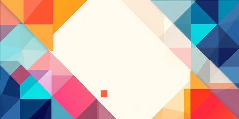 Obraz premium Abstract geometric background featuring overlapping squares and triangles, providing ample negative space, simple shapes, geometric