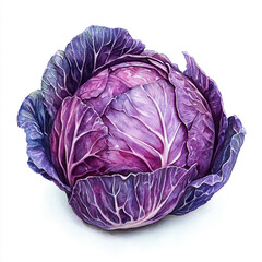 Obraz premium red cabbage isolated on white background