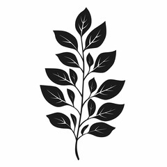 Black and White Botanical Leaf Illustration. Elegant Nature-Inspired Home Decor and Wall Art with Tropical Greenery Silhouette Pattern