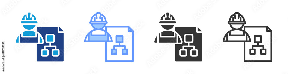 Poster Subcontracting icon set multiple style collection