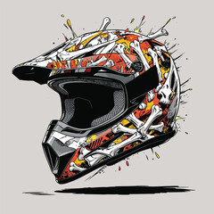 motorcross helmet vector for graphic design